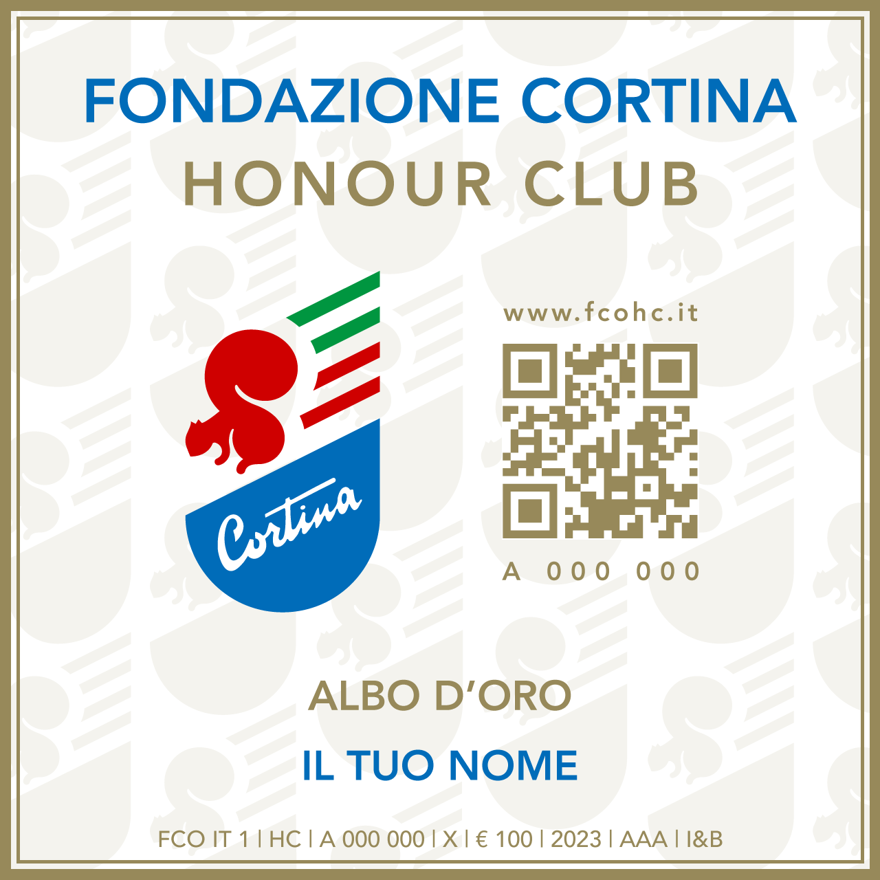 Token Fondazione Cortina Honour Club